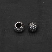 Edelstahl-Perlen mit großem Loch, Edelstahl, plattiert, DIY & großes Loch, Silberfarbe, 10.3*9mm,, Bohrung:ca. 5.3mm, 100PCs/Tasche, verkauft von Tasche