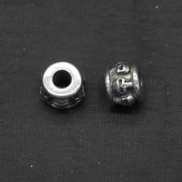 Edelstahl-Perlen mit großem Loch, Edelstahl, plattiert, DIY & großes Loch, Silberfarbe, 11.3*8.5mm, Bohrung:ca. 3.7mm, 100PCs/Tasche, verkauft von Tasche