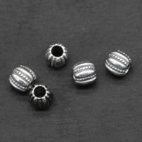 Edelstahl-Perlen mit großem Loch, Edelstahl, plattiert, DIY & großes Loch, Silberfarbe, 10.1*10.9mm, Bohrung:ca. 5.53mm, 100PCs/Tasche, verkauft von Tasche