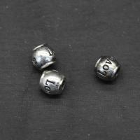 Edelstahl-Perlen mit großem Loch, Edelstahl, plattiert, DIY & großes Loch, Silberfarbe, 10*10.6mm, Bohrung:ca. 4.6mm, 100PCs/Tasche, verkauft von Tasche
