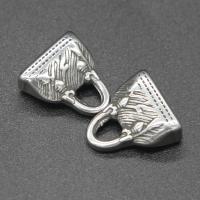 Stainless Steel Pendants, Lock, plated, DIY & large hole, silver color, 15*6*6mm, Hole:Approx 4*5mm, 100PCs/Bag, Sold By Bag