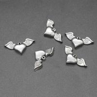 Stainless Steel Heart Pendants, plated, DIY & large hole, silver color, 26*3mm, Hole:Approx 1.5mm, 100PCs/Bag, Sold By Bag