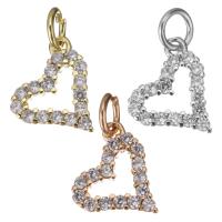 Cubic Zirconia Micro Pave Brass Pendant Heart plated micro pave cubic zirconia & hollow Approx 3.5mm Sold By Lot