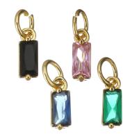 Cubic Zirconia Micro Pave Brass Pendant, gold color plated, micro pave cubic zirconia, more colors for choice, 3x9x4mm, Hole:Approx 3.5mm, 30PCs/Lot, Sold By Lot