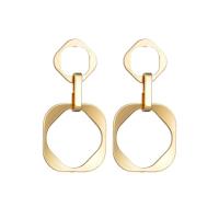 Zinc Alloy Drop Earrings plated for woman gold 51mm Sold By Pair