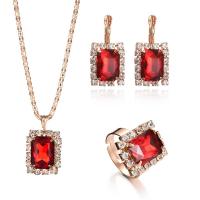 Vještački dijamant nakita skupova, Cink Alloy, pozlaćen, za žene & s Rhinestone, više boja za izbor, Prodano By Set