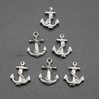 Stainless Steel Pendants, Anchor, plated, DIY, silver color, 15*19*3mm, 100PCs/Bag, Sold By Bag