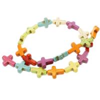 Turquoise Beads Cross polished DIY mixed colors Sold By Strand