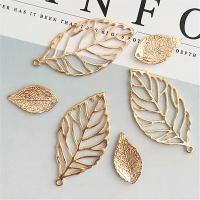 Zinc Alloy Leaf Pendants DIY golden Sold By Bag