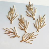 Zinklegering Leaf Hangers, Zinc Alloy, DIY, gouden, 50pC's/Bag, Verkocht door Bag