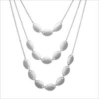Multi Layer Necklace Zinc Alloy silver color plated for woman nickel lead & cadmium free Sold By Strand