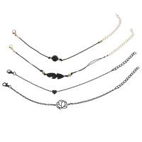 Tibetan Style Bracelet, plated, for woman, black, nickel, lead & cadmium free, Sold By Set