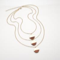 Multi Layer Necklace Zinc Alloy gold color plated for woman nickel lead & cadmium free Sold By Strand