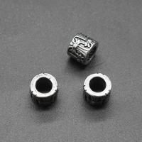 Stainless Steel Large Hole Beads, Round, plated, DIY, silver color, 11*10mm, Hole:Approx 4mm, 100Pairs/Bag, Sold By Bag