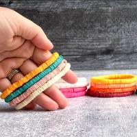 Friendship Bracelet, Polymer Clay, for woman, more colors for choice, Inner Diameter:Approx 127mm, Sold By Strand