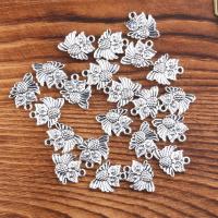 Zinc Alloy Pendants Owl plated vintage & DIY silver color nickel lead & cadmium free 13*15mm Sold By PC