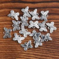 Zinc Alloy Pendants Butterfly plated vintage & DIY silver color nickel lead & cadmium free 11*16mm Sold By PC