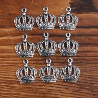 Tibetan Style Crown Pendants, plated, vintage & DIY, silver color, nickel, lead & cadmium free, 1442440, Sold By PC