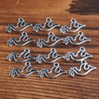 Tibetan Style Pendants, Bird, plated, vintage & DIY, silver color, nickel, lead & cadmium free, 11*20mm, Sold By PC
