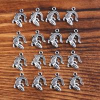 Tibetan Style Pendants, Gecko, plated, vintage & DIY, silver color, nickel, lead & cadmium free, 13*17mm, Sold By PC