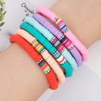 Friendship Bracelet, Polymer Clay, for woman, more colors for choice, 6mm, Inner Diameter:Approx 127mm, Sold By Strand