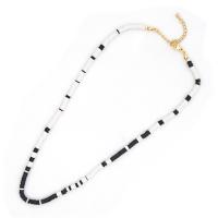 Fashion halskæde smykker, Polymer Clay, for kvinde, sort, Solgt Per 16 inch Strand