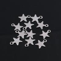 Stainless Steel Pendants, Star, polished, DIY, silver color, nickel, lead & cadmium free, 9*10mm, Sold By PC