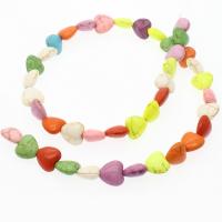 Turquoise Beads Heart polished DIY mixed colors Sold By Strand