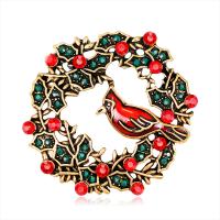Tibetan Style Brooches, Christmas Design & fashion jewelry & with rhinestone, more colors for choice, Sold By PC