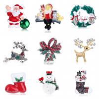 Zinc Alloy Brože, Zinek, Vánoční design & módní šperky & s drahokamu, více barev na výběr, 3~5cm, Prodáno By PC
