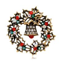 Tibetan Style Brooches, Christmas Design & fashion jewelry & with rhinestone, more colors for choice, Sold By PC