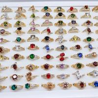 Tibetan Style Ring Set, with Cubic Zirconia, plated, Korean style & mixed ring size, mixed colors, nickel, lead & cadmium free, 13*8mm, US Ring Size:5.5-10, 100PCs/Box, Sold By Box