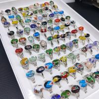 Tibetan Style Ring Set, with Gemstone, plated, mixed ring size, mixed colors, nickel, lead & cadmium free, US Ring Size:5.5-10, 100PCs/Box, Sold By Box