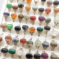 Tibetan Style Ring Set, with Natural Stone, plated, Korean style & mixed ring size, mixed colors, nickel, lead & cadmium free, US Ring Size:5.5-10, 100PCs/Box, Sold By Box