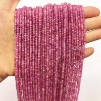 Gemstone Jewelry Beads, Tourmaline, Round, DIY & faceted, pink, 3mm, Sold By Strand