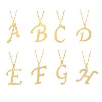Titanstahl Halskette, Alphabet-Buchstabe, plattiert, unisex & verschiedene Stile für Wahl, keine, Länge:ca. 17.71 ZollInch, 20SträngeStrang/Menge, verkauft von Menge