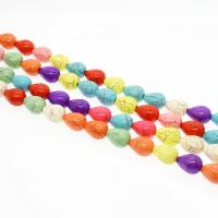 Türkis Perlen, Synthetische Türkis, Tropfen, poliert, DIY, farbenfroh, 8*12mm, 32PCs/Strang, verkauft von Strang