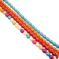 Perles turquoises, turquoise synthétique, ovale, poli, DIY, couleurs mélangées, 10*10mm, 38PC/brin, Vendu par brin