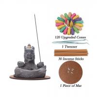 Backflow Incense Burner, Porcelain, handmade, for home and office & durable, 16.5x14.5x13.5cm, Sold By PC