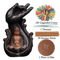 Backflow Incense Burner, Porcelain, handmade, for home and office & durable, 17x26x13cm, Sold By PC