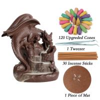 Backflow Incense Burner, Porcelain, handmade, for home and office & durable, 200x155x138mm, Sold By PC