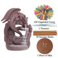 Backflow Incense Burner, Porcelain, handmade, for home and office & durable, 20x15.5x13.5cm, Sold By PC
