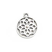 Tibetan Style Pendants, Round, plated, hollow, 15x1.40x18mm, Hole:Approx 1.5mm, 200PCs/Lot, Sold By Lot