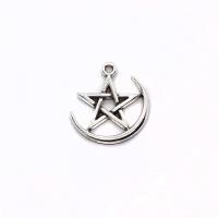 Tibetan Style Pendants, Moon and Star, plated, hollow, 18x2x20mm, 200PCs/Lot, Sold By Lot