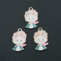 Zinc Alloy Enamel Pendants Girl plated DIY multi-colored nickel lead & cadmium free 16*24*1.5mm Approx 2mm 50/Bag Sold By Bag