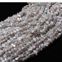 Keshi Cultured Freshwater Pearl Beads, natural, DIY, white, 5-6mm, Sold By Strand