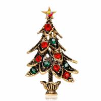 Christmas Brooches Zinc Alloy plated for woman & with rhinestone nickel lead & cadmium free Sold By PC