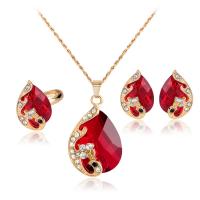Tibetan Style Jewelry Sets, with Crystal, three pieces & fashion jewelry, more colors for choice, Sold By Set