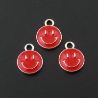 Tibetan Style Enamel Pendants, Round, plated, DIY, more colors for choice, nickel, lead & cadmium free, 12*12*2.5mm, 50PCs/Bag, Sold By Bag