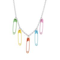 Zinc Alloy smykker halskæde, mode smykker, flerfarvede, 50cm, Solgt af PC